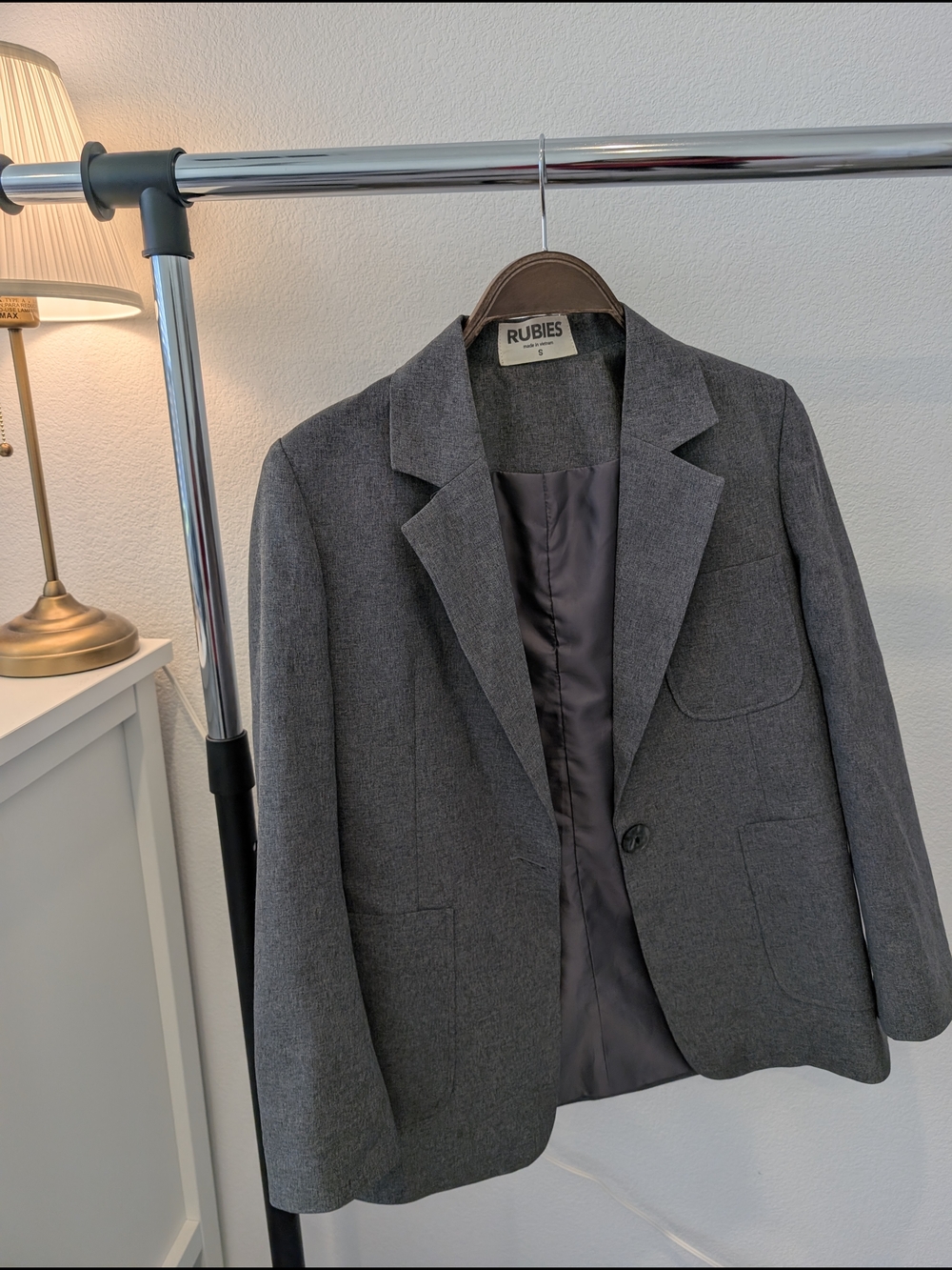 Rubie's Gray Women's Blazer - Classic Single-Button Jacket